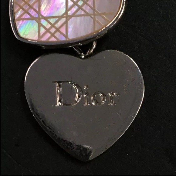 Christian Dior Silver Logo Heart Earrings - Picture 8 of 8